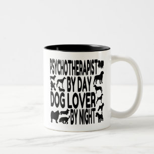 Caneca De Café Em Dois Tons Psicoterapeuta do cão Lover