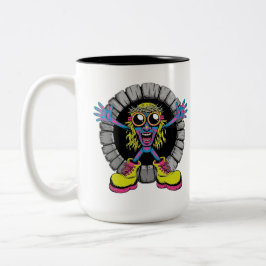 Caneca De Café Em Dois Tons Psychedelic Thorn Crown Monster