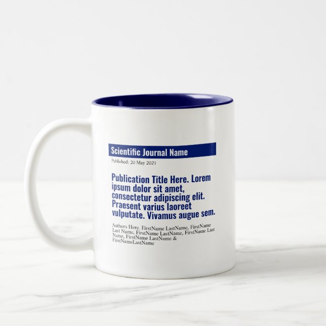 Caneca De Café Em Dois Tons Publicação Personalizada Mug de Dois Tom - Azul (Esquerda)