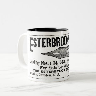 CANECA DE CAFÉ EM DOIS TONS PUBLICIDADE DE CANETAS DE AÇO ESTERBROOK 1886