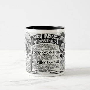 CANECA DE CAFÉ EM DOIS TONS PUBLICIDADE NA SEMENTE DA FLORESTA DO 1920