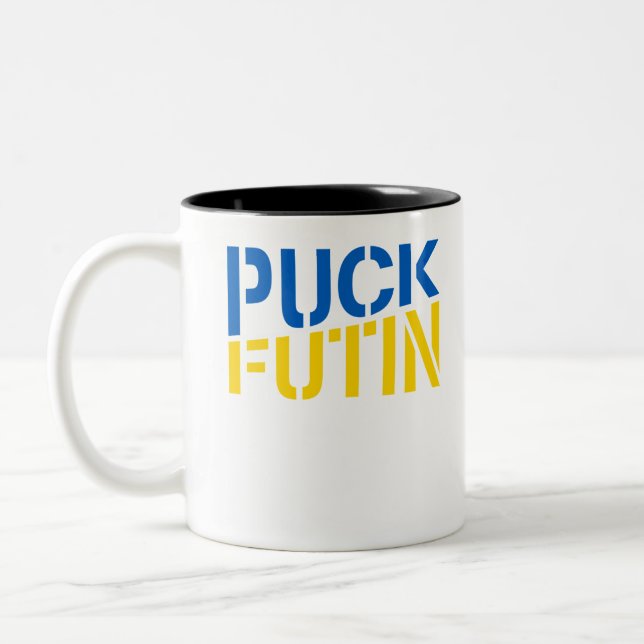 Caneca De Café Em Dois Tons Puck putin (Esquerda)