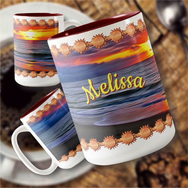 Caneca De Café Em Dois Tons Puerto Sunset 1739 (Criador carregado)
