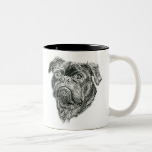 Caneca De Café Em Dois Tons Pug