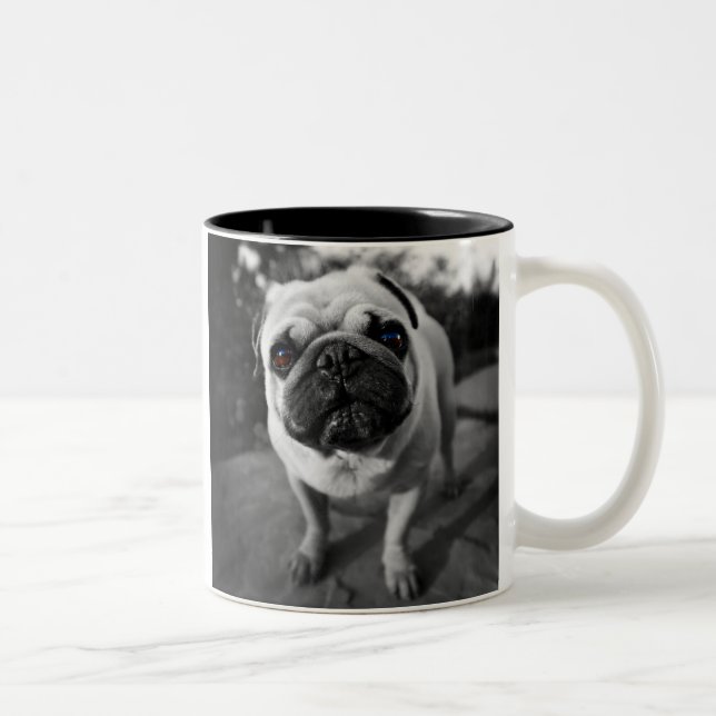 Caneca De Café Em Dois Tons Pug considerável (Direita)