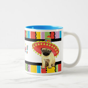 Caneca De Café Em Dois Tons Pug da festa