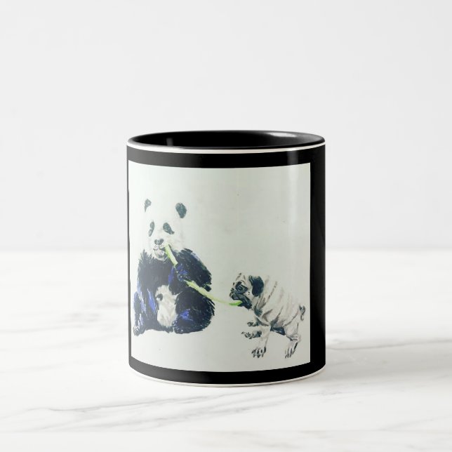 Caneca De Café Em Dois Tons Pug e panda (Centro)