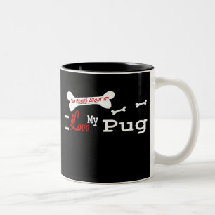 Caneca De Café Em Dois Tons Pug (I Love)