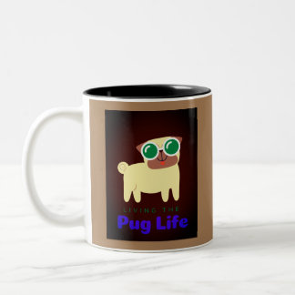 Caneca De Café Em Dois Tons Pug Life Mug