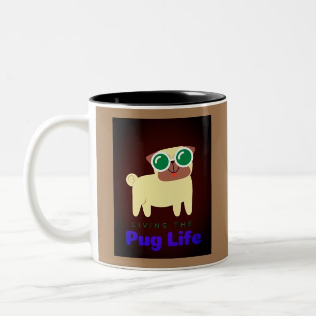 Caneca De Café Em Dois Tons Pug Life Mug (Esquerda)