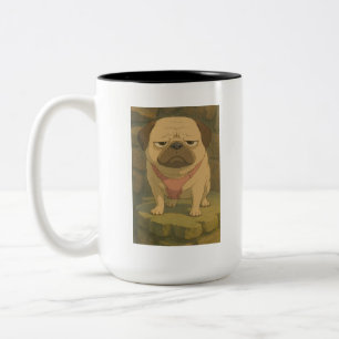 Caneca De Café Em Dois Tons Pug Mug Grumpy