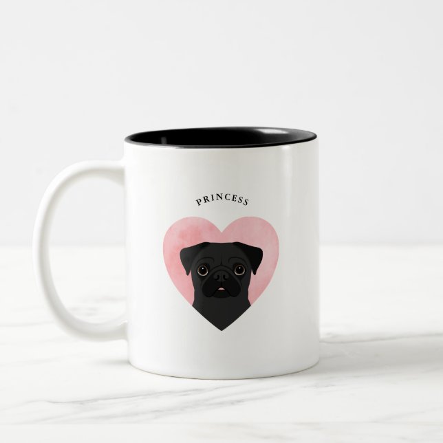 Caneca De Café Em Dois Tons Pug Mugs (Esquerda)