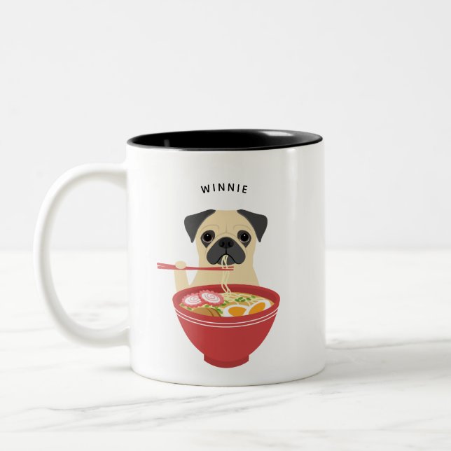Caneca De Café Em Dois Tons Pug Mugs (Esquerda)