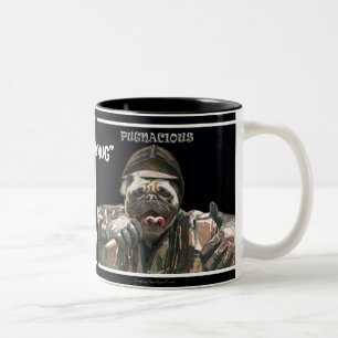Caneca De Café Em Dois Tons "PUG on a MUG"