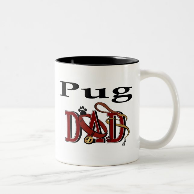 Caneca De Café Em Dois Tons Pug Pai Mug (Direita)