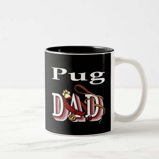 Caneca De Café Em Dois Tons Pug Pai Mug (Direita)