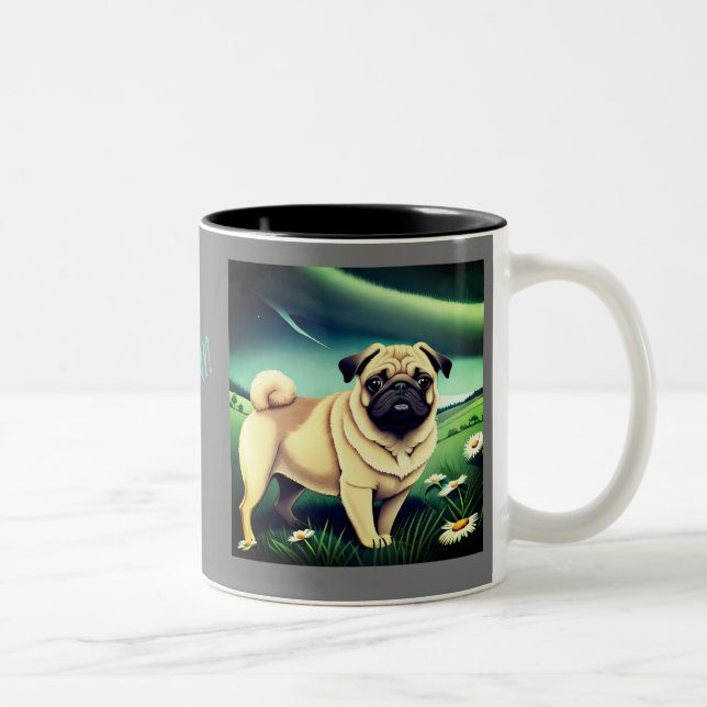 Caneca De Café Em Dois Tons Pug 'y good day mug' (Direita)