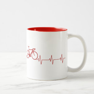 Caneca De Café Em Dois Tons Pulsação do coração do ciclismo