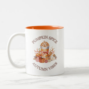 Caneca De Café Em Dois Tons Pumpkin Spice Latino Cozy outono Pumpkin Seaso