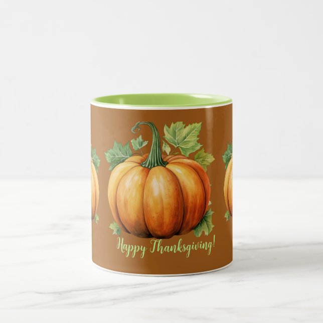 Caneca De Café Em Dois Tons Pumpkins Ação de Graças Combo Mug (Centro)