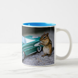 Caneca De Café Em Dois Tons Punk do Chipmunk - "conduz como um animal! "