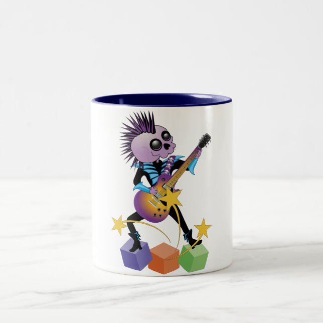 Caneca De Café Em Dois Tons Punk Rock Skull (Centro)