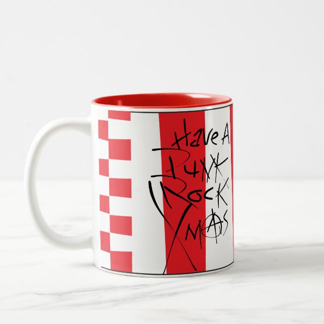 Caneca De Café Em Dois Tons Punk Rock Xmas (Esquerda)