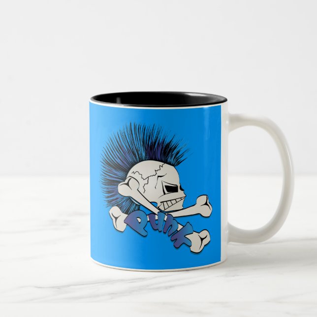 Caneca De Café Em Dois Tons Punk Skull (Direita)