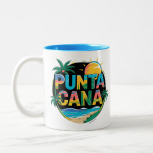 Caneca De Café Em Dois Tons Punta Cana Sunset Coloride Viagem Art Emblem