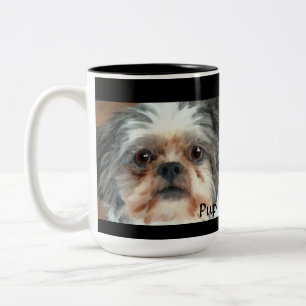 Caneca De Café Em Dois Tons PUP EM UMA COPA Lhasa Apso Toy Dog Gift Mug