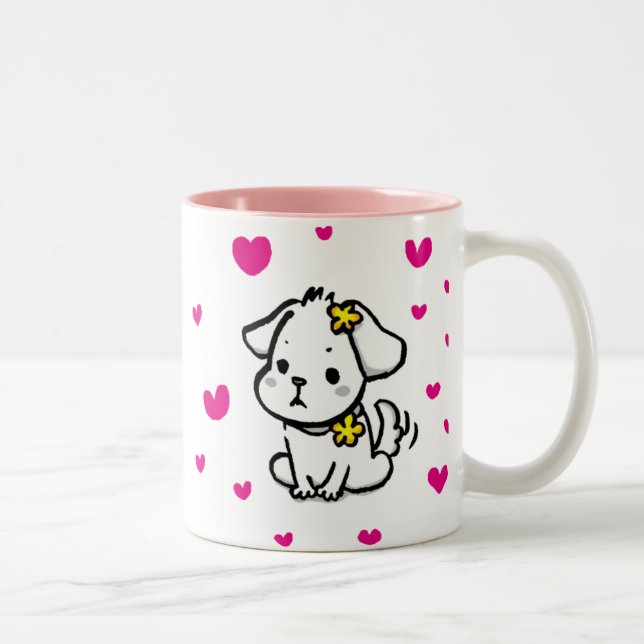 Caneca De Café Em Dois Tons puppy cup (Direita)