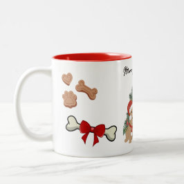 Caneca De Café Em Dois Tons Pups Natal - Mug Feriado