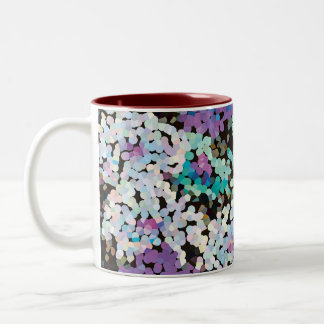 Caneca De Café Em Dois Tons Purple Crystal Floral Blooms