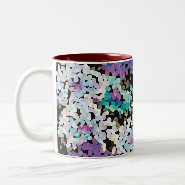 Caneca De Café Em Dois Tons Purple Crystal Floral Blooms (Esquerda)