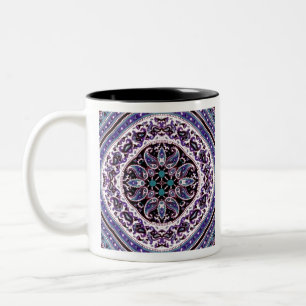 Caneca De Café Em Dois Tons Purple Mandala