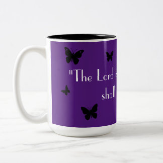 Caneca De Café Em Dois Tons Púrpura Borboleta Faith Mug
