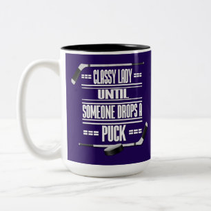 Caneca De Café Em Dois Tons Púrpura Clássica do Humor Hockey