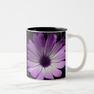 Caneca De Café Em Dois Tons Púrpura Daisy Flower Mug