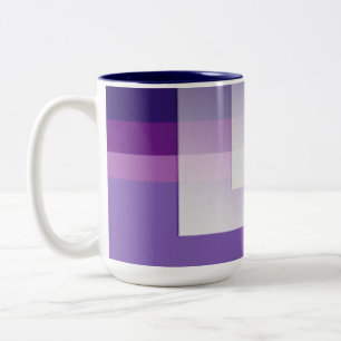 Caneca De Café Em Dois Tons Púrpura e branca