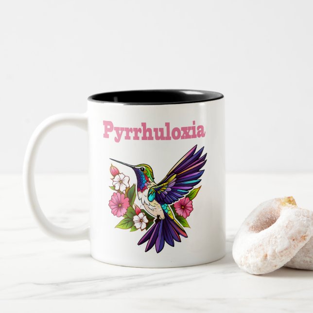 Caneca De Café Em Dois Tons Pyrrhuloxia Perching Coffee Mug (Com Donut)