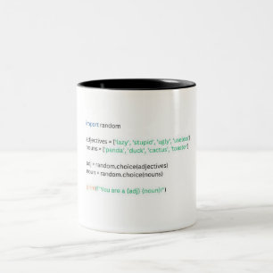 Caneca De Café Em Dois Tons Python engraçada Coffee Mug para o Desenvolvedor