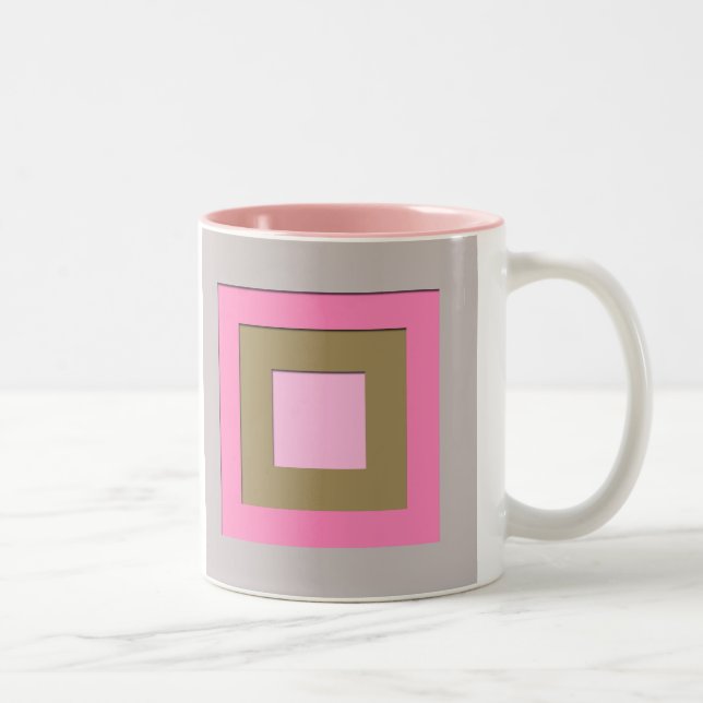 Caneca De Café Em Dois Tons Quadrados em camadas do século médio - cinzas / ci (Direita)