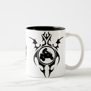 Caneca De Café Em Dois Tons quadras tribais