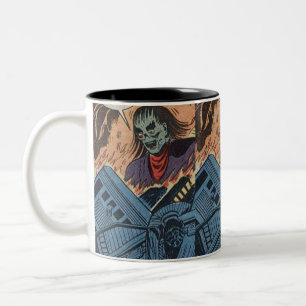 Caneca De Café Em Dois Tons Quadrinho do Horror do 50 Melhor presente para a