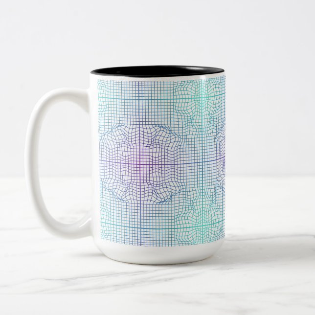 Caneca De Café Em Dois Tons Quadro distorcido 01.w Cinza BG (Esquerda)