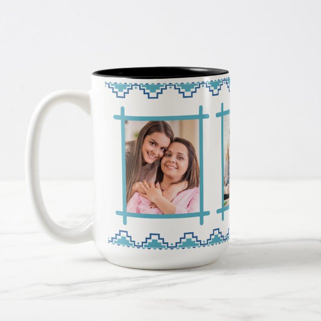 Caneca De Café Em Dois Tons Quadro do Dia das Mães (Esquerda)