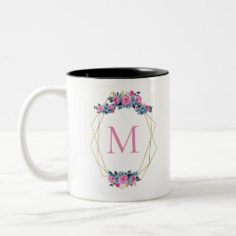 Caneca De Café Em Dois Tons Quadro Floral Personalizado