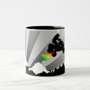 Caneca De Café Em Dois Tons quads. arco-íris de terra.