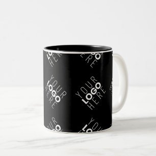 Caneca De Café Em Dois Tons Qualquer logotipo ou imagem carregada Padrão dis