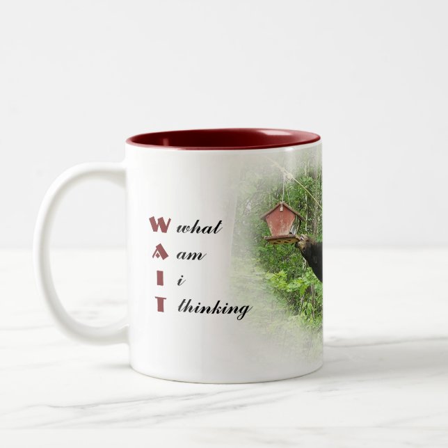 Caneca De Café Em Dois Tons Quando comer conseguir o duro parar (Esquerda)